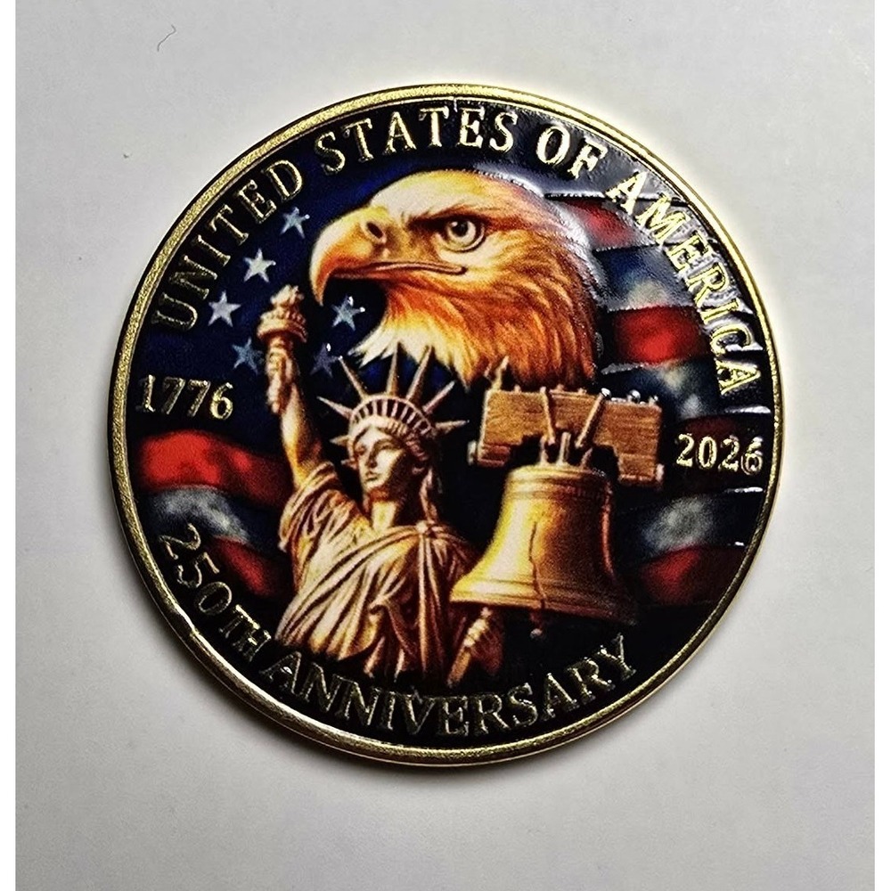 250th United States Anniversary Commemorative Coin 1776-2026 Liberty Bell Eagle - Picture 3 of 8